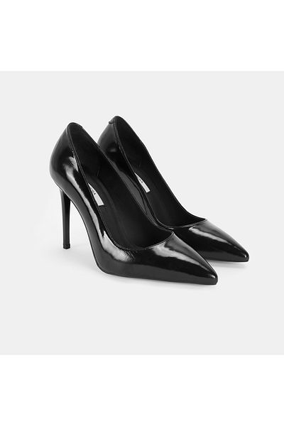 Desa Women's Black Patent Leather Heeled Classic Shoes