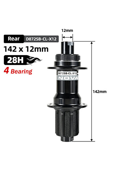 Choice 142x12-CL Novatec MTB/Road Bike Hubs D981SB/D872SB Bike Hub Center Loc...