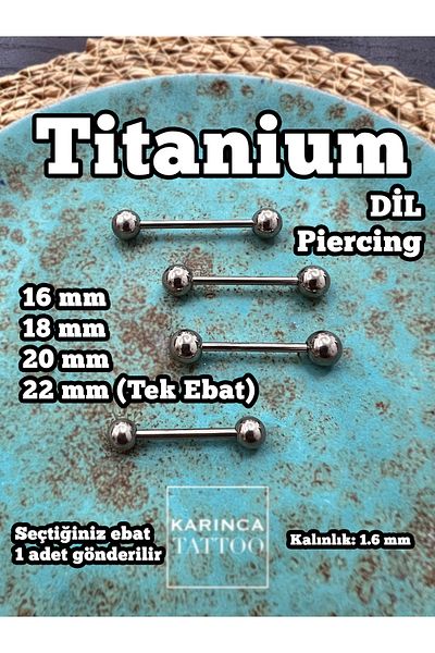 Karınca Piercing Titanium Tongue Piercing (Ant Tattoo)