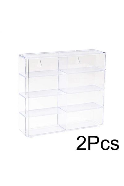 Choice 2pcs Acrylic Car Display Box 1:64 For Hot Wheels Car Model Toy 8 Grid Cabinet Rack Dustproof Stackab