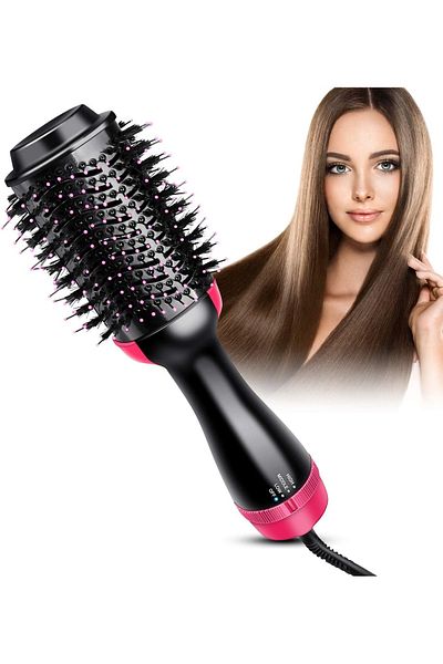 Primo Plus One Step Hair Dryer And Styler Brush Comb Black/Pink