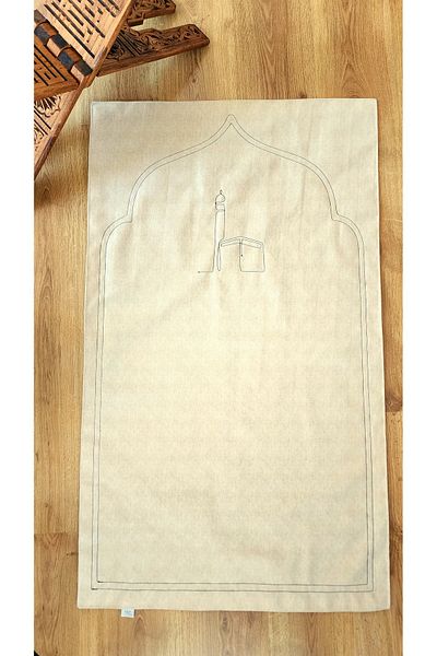 ALTINPAMUK Prayer Rug Natural Plain Raw Linen Soft Inner Filling 70X115 Plain Ç3
