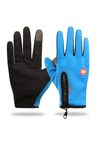 Choice قفازات رجالية دافئة للشتاء باللون الأزرق مقاس XXL للنساء، شاشة تعمل با...