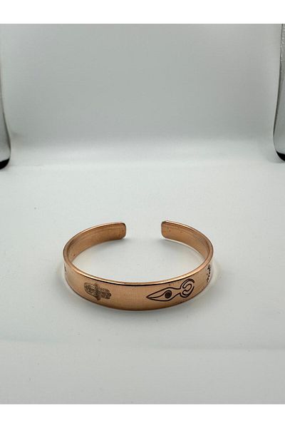 KAVELE Pure Copper Abundance Abundance Umay, Moon Sun Star Fatma Ana Hand Zeolite Stone Bracelet