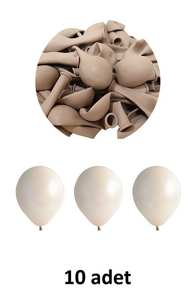 Atölye Mi 12" - 30 cm Colored Latex Sand Beige Balloon 10 Pack