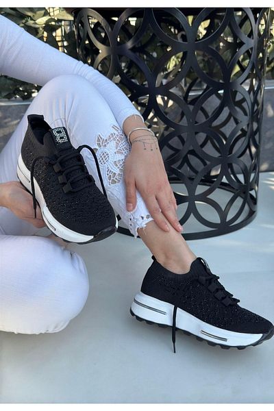 NESSİMO Tricotaje negre Pantofi brodați cu margele N 260363