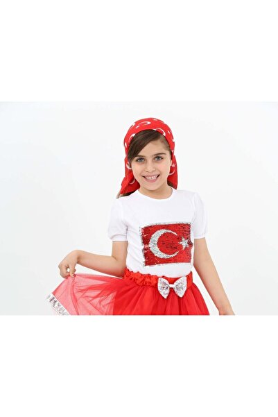 Dıgıl Kids Kız Çocuk T-shirt 23 Nisan 29 Ekim 10 Kasım 19 Mayıs Gösteri Kıyaf...