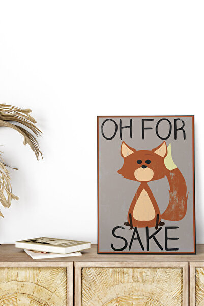 qoeuyl boutique Oh For Fox Sake Fox Αστεία ρετρό vintage 18x27 MDF Ξύλινη αφί...