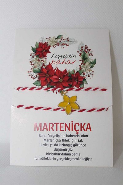 LuxeGem Marteniçka Yellow Lotus Flower Bracelet with Welcome Spring Card