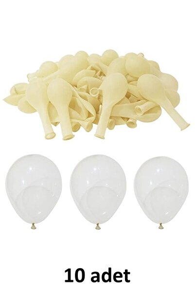 Atölye Mi Şeffaf Balon 12" - 30 cm Lateks Şeffaf Renk Balon 10'lu Paket