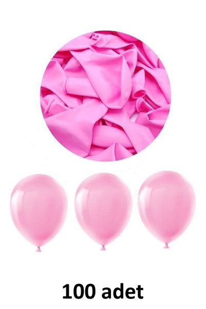 Atölye Mi Pembe Balon 12" - 30 cm Lateks Pembe Renk Balon 100'lu Paket