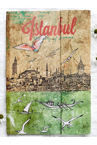 GALATA GIFT Large Size Notebook, Lined Diary, Agenda, Gratitude Notebook, Istanbul Themed Gift Notebook