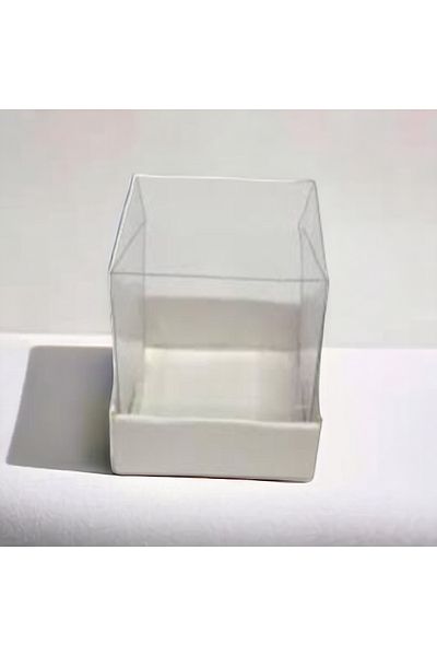 BOXSTATION 7X7X7 White Box with Acetate Cover 10 Pieces