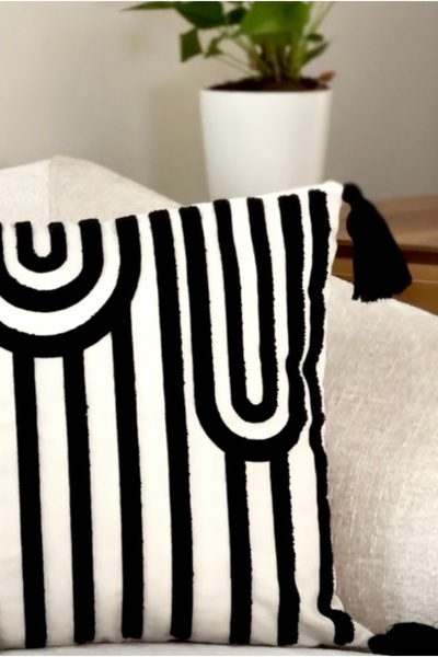 SWITA Punch Embroidered Single Decorative Special Design Throw Pillow Cover