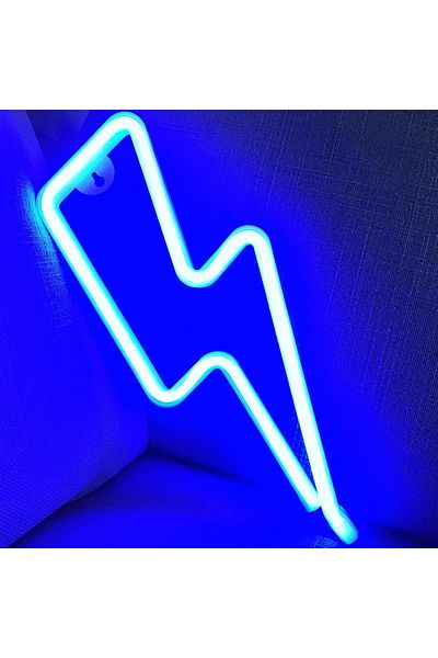Primo Plus Lightning Strike LED Neon Sign Blue 35.8cm