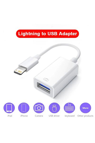 Choice محول OTG 1 في 1 لأجهزة iOS وiPhone 16 و15 و14 و13 و12 Pro Max وXR و8 Plus وكابل 8 Pin إلى USB 3.0