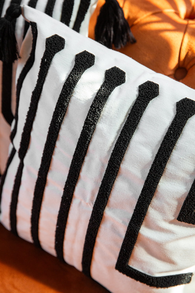 SWITA Punch Embroidered Double Decorative Special Design Throw Pillow Cover