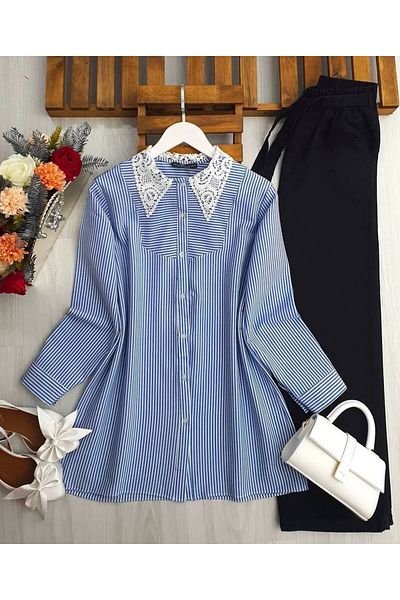 MODA Lace Collar Women's Shirt