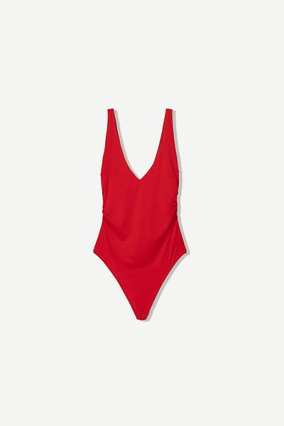 Bershka Strappy bodysuit with gathers