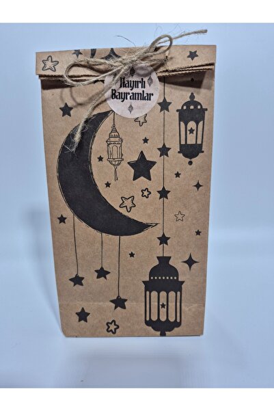 Dekals 3 LÜ SET FENER AY YILDIZ DESENLİ BAYRAM HEDİYE PAKETİ SETİ, JUT İP (15...