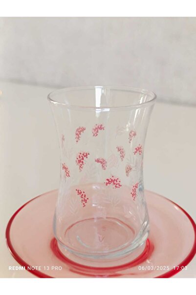 bellanest LAV 12 Parça Renkli LOVELY Çay Seti-6 adet Çay Bardağı-6 adet Çay Tabağı