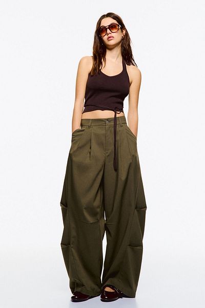 Bershka Baggy parachute trousers