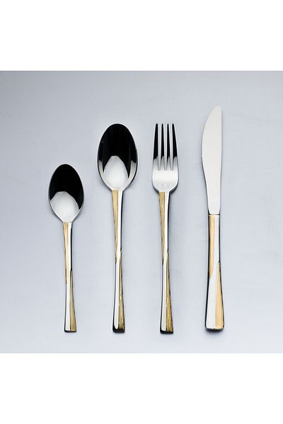 Rissa Stainless Steel Cutlery Set 72pc. Gold &Silver