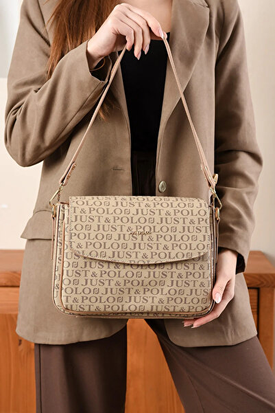 JP POLO Women's Original Just Polo Printed Oversized Stylish Hand and Shoulder Bag Shoulder Bag Size: 29 X 25 cm