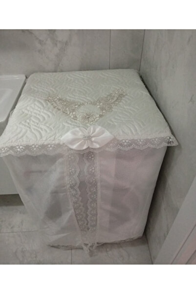 Butik Çamaşır Makinesi Örtüsü &Kurutma Makinesi Ortası Fransız Güpürlü Güllü ...