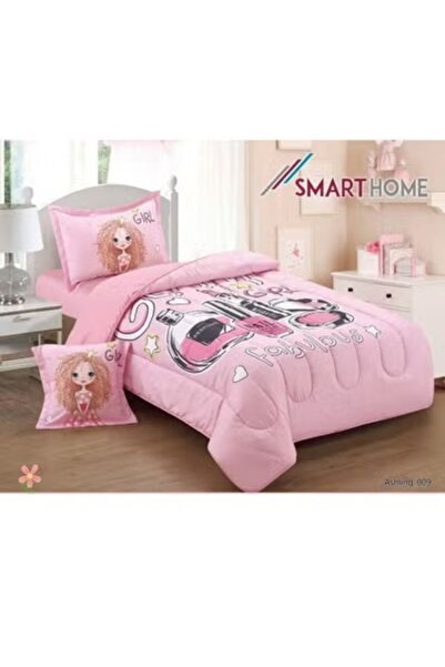 smart home طقم ملاءة سرير للأطفال مبطنة متوسطة الحجم وقابلة للعكس مكون من 4 قطع