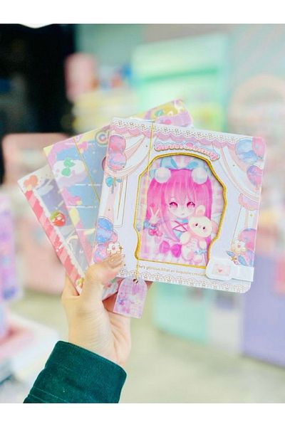 ÖZ OFİS Sweet Beauty Anime Kawaii Hologram Hard Cover Notebook