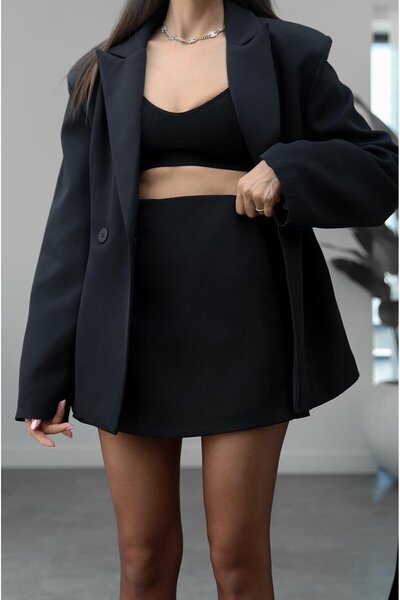 Havoş Fusta neagră Kiera cu talie înaltă