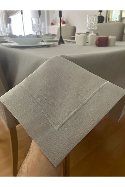 Zeren Home Gray Piko Sarma High Balance Polyester Linen Table Cloth