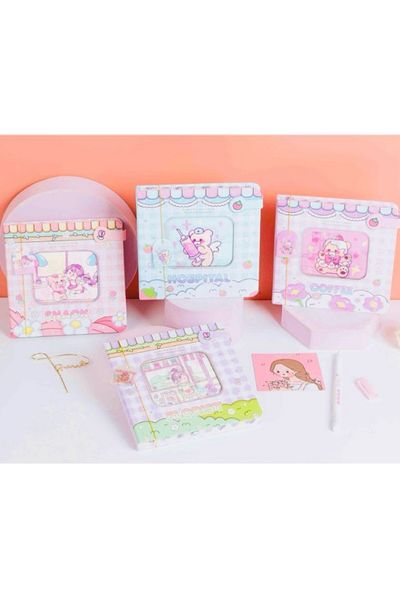 ÖZ OFİS Puff's Life Kawaii Hologram Hard Cover Ruled Notebook