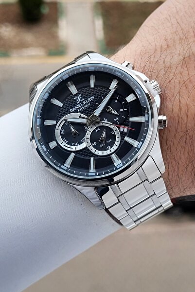 Daniel Klein Kadranı Siyah Kordonu Gümüş Renk 45 Mm Iç Göstergeleri Aktif Erk...