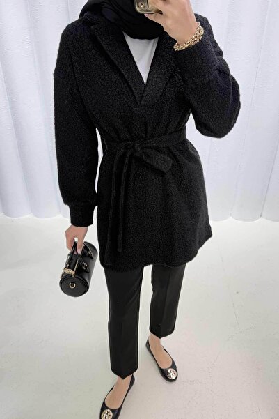 Melike Tatar SİYAH V Yaka Buklet Tunik 53-707