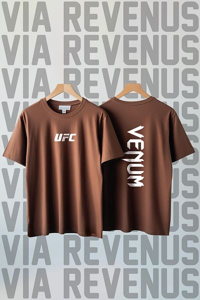 Vordevia Унисекс тениска с кръгло деколте с щампа UFC