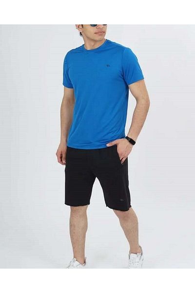 DYNAMO Men's Blue Polyester Sports T-Shirt - Crew Neck