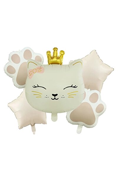 BKMC PARTY Set de decorațiuni pentru petrecere cu baloane din folie, crem, cu...