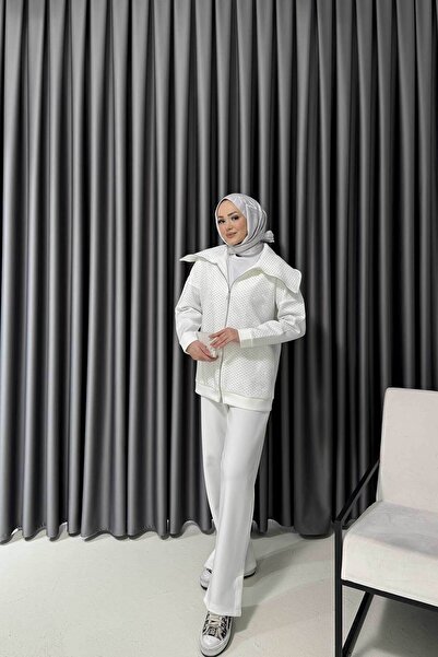 Melike Tatar Ekru Stoned Scuba Set 32-3406