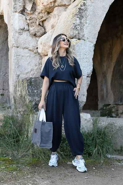 bytugcekaya Σετ φαρδύ μπλουζάκι Smoked Modal Fabric Top Standard