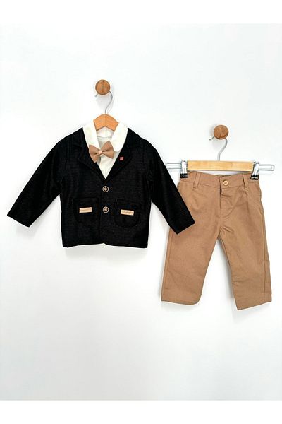 By Cwhr Baby Boy Bow Tie Shirt Baby Boy Pants Linen Jacket Baby Boy Suit