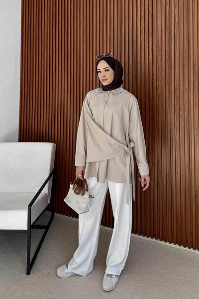 Melike Tatar Stone Tie Shirt 3-2245