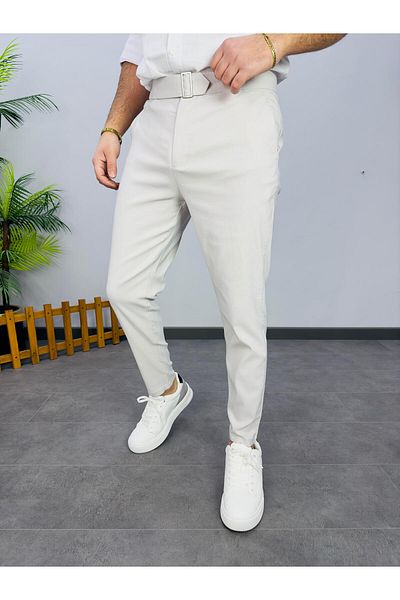 MODA Gray Short Buckle Pants