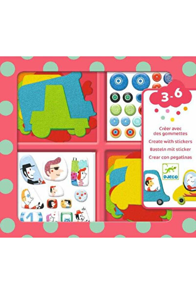 djeco Colaje Cu Forme De Masini Din Pasla,