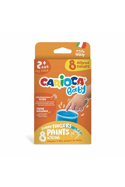 CARIOCA Finger Paint, Washable, Baby Finger Paint, 2 Years, 8 Colors / Set