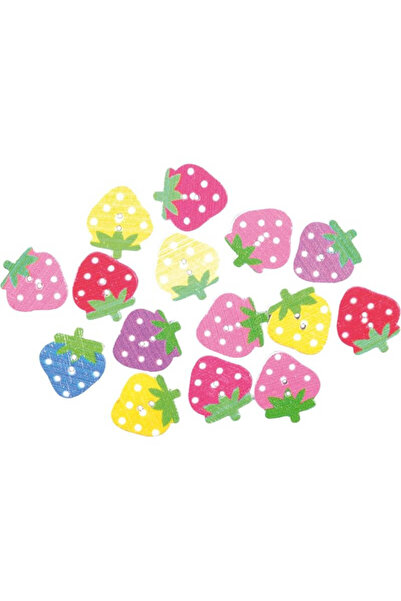 Junior Ξύλινες Φράουλες, 15 Τεμάχια/Σετ, 1,8 Εκ., Διάφορα Χρώματα, Αξεσουάρ Τ...