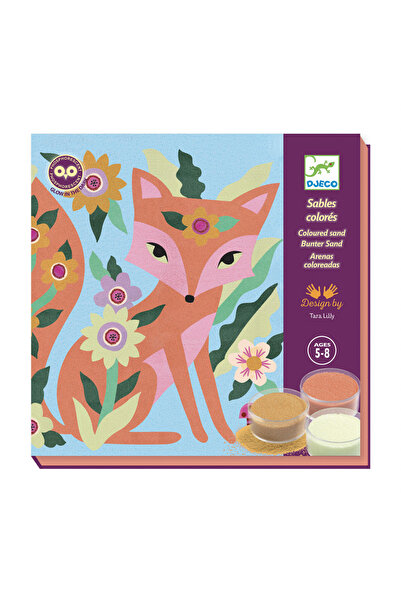 djeco Desene Cu Nisip Colorat, Fluorescent, Atelier Creativ - Animale Luminoase,