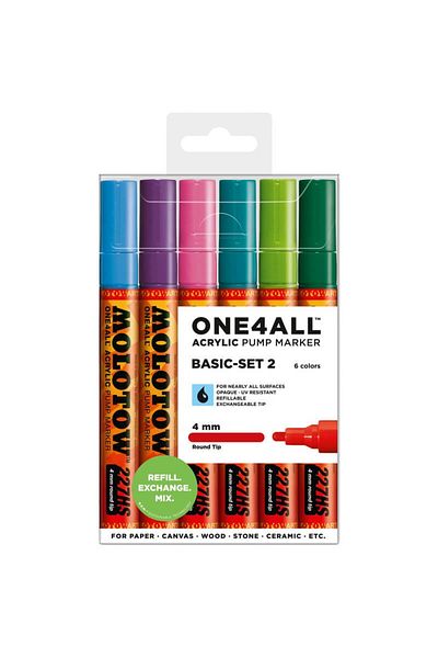 Molotow Marker Acrilic One4all 227hs 4mm Portofel Basic-set 2 6 Buc