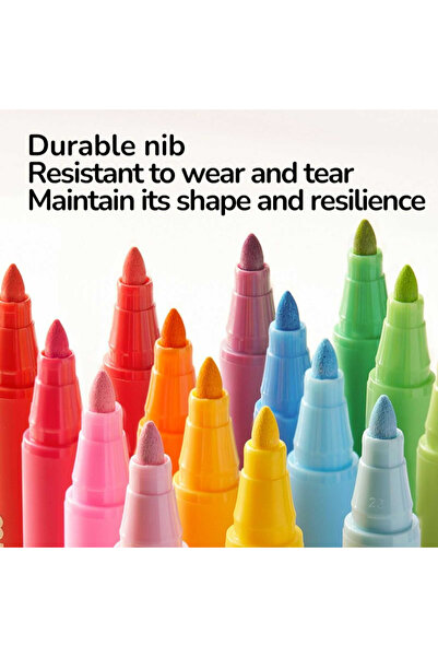 Mideer Acrylic Markers, Set of 6 Colors Soft Tip Markers, Brush Type, For Children,